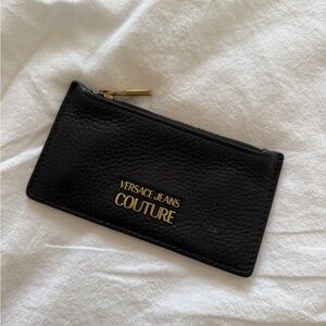 Versace Jeans Collection Black Pouch with Gold Zipper